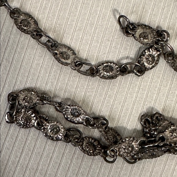 Elegant Beautiful Gray/Blue Silver Beaded Evening Bag - Picture 3 of 7